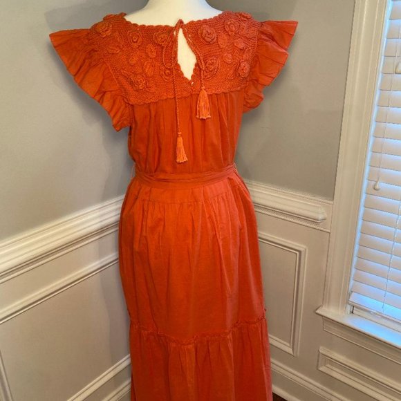 St. Roche Kite Dress in Burnt Orange Size 6 - Picture 4 of 13